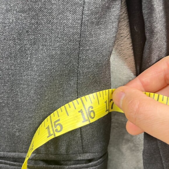 Edifice Mens Blazer Loro Piana Fabric 44 Gray Wool Jacket Four Seasons Classy - Picture 10 of 13